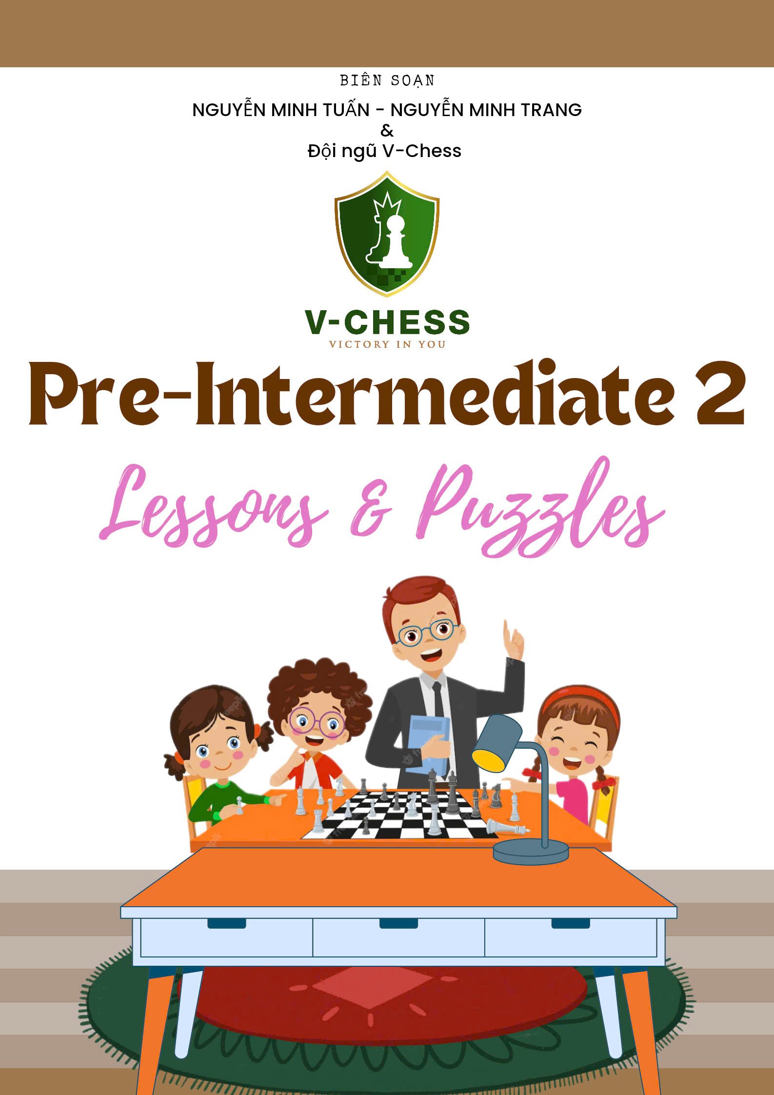 Sách Cờ Vua V-CHESS Pre-Intermediate 2 - Lessons & Puzzles