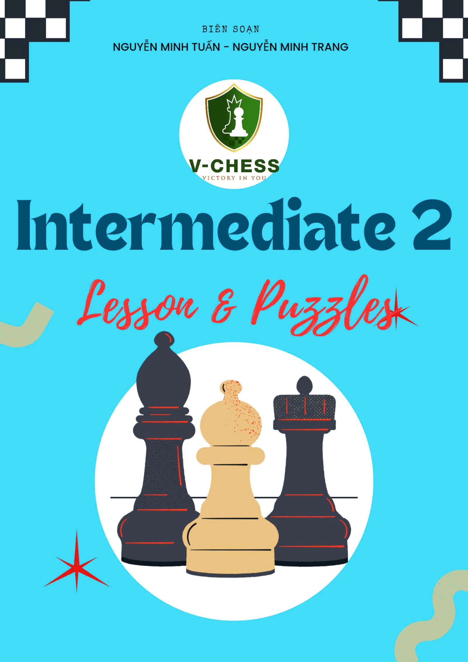 Sách Cờ Vua V-CHESS Intermediate 2 - Lessons & Puzzles